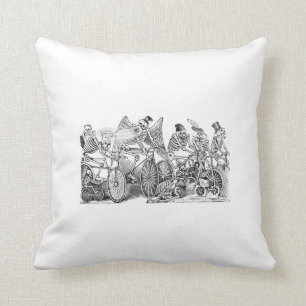 Cyclists Calavera Pillow
