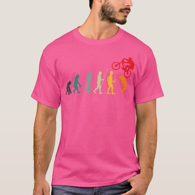 Cyclists Evolution Funny Bike Mtb Bmx T-Shirt (Front)