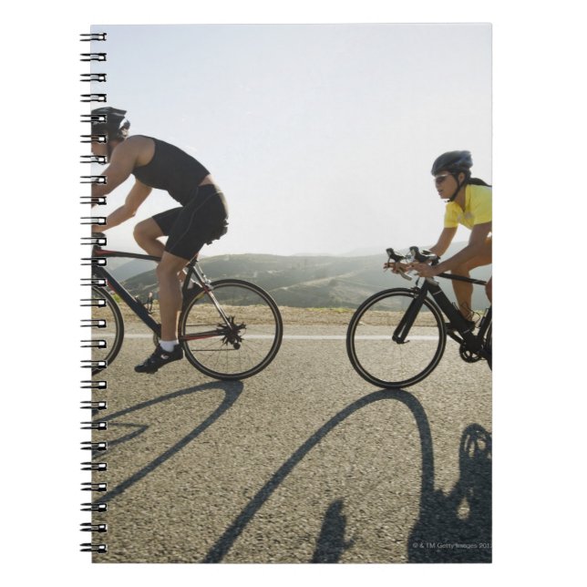 Cyclists road riding in Malibu Spiral Notebook (Front)