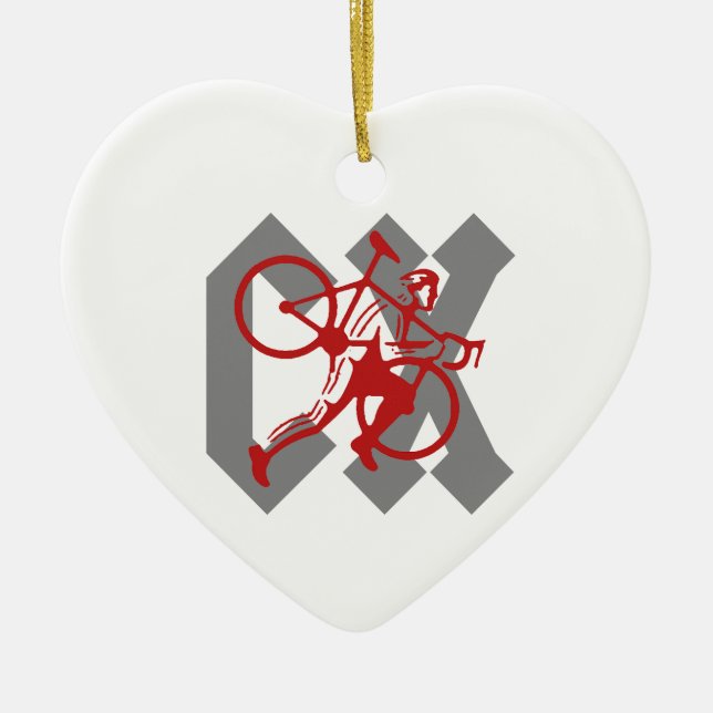 Cyclocross Ceramic Tree Decoration (Front)