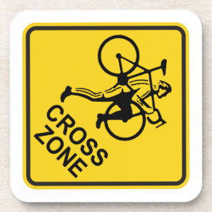 Cyclocross Zone Road Sign Coaster