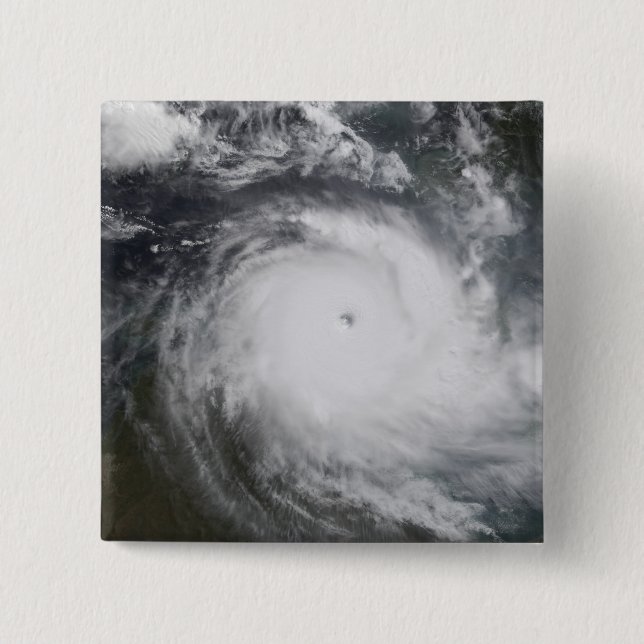 Cyclone Monica in the south Pacific Ocean 15 Cm Square Badge (Front)