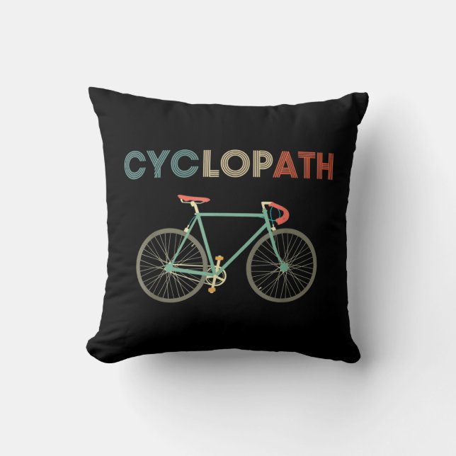 Cyclopath Funny Bicycle Cyclist Humour Cushion (Front)