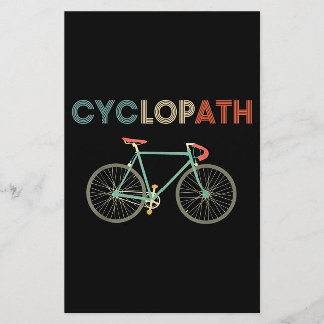Cyclopath Funny Bicycle Cyclist Humour Stationery (Front)