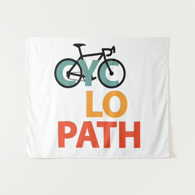 Cyclopath Funny Cycling Tapestry (Front (Horizontal))