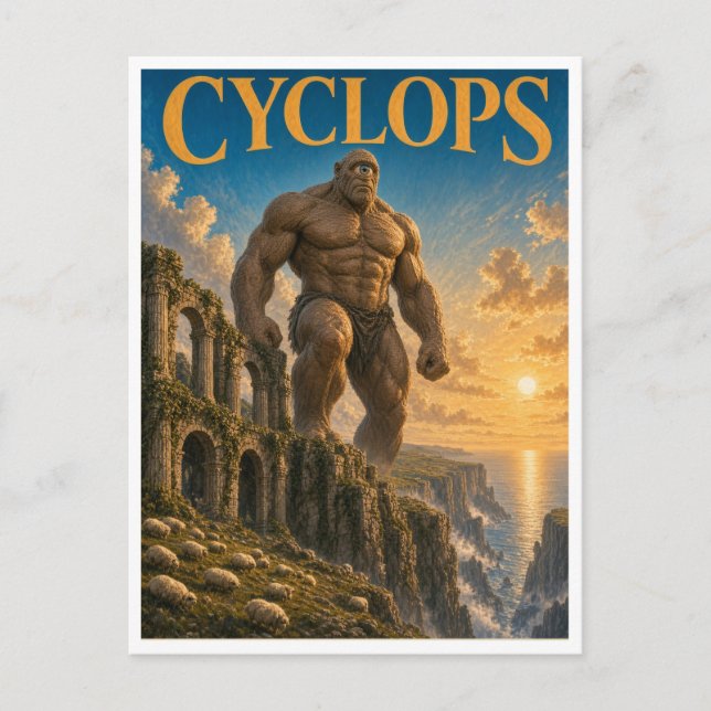 Cyclops, Gothic Fantasy Monster Postcard (Front)