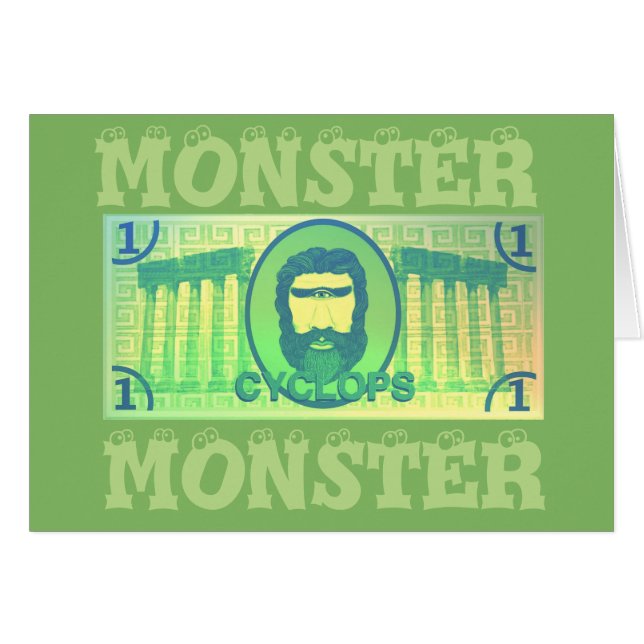 Cyclops Monster (money gift) card (Front Horizontal)