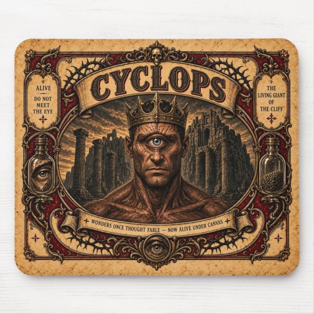 Cyclops, Vintage Circus Monster Mouse Pad (Front)
