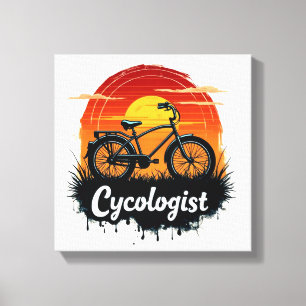 Cycologist Bike Adventure: Sunset Graphic Tee Canvas Print