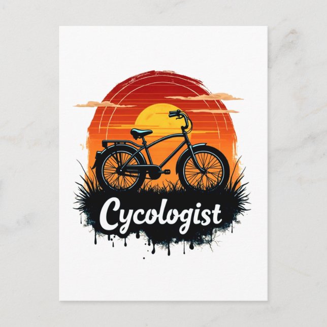 Cycologist Bike Adventure: Sunset Graphic Tee  Postcard (Front)