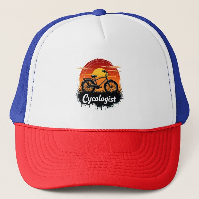 Cycologist Bike Adventure: Sunset Graphic Tee  Trucker Hat (Front)