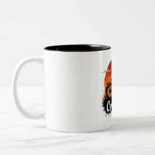 Cycologist Bike Adventure: Sunset Graphic Tee Two-Tone Coffee Mug