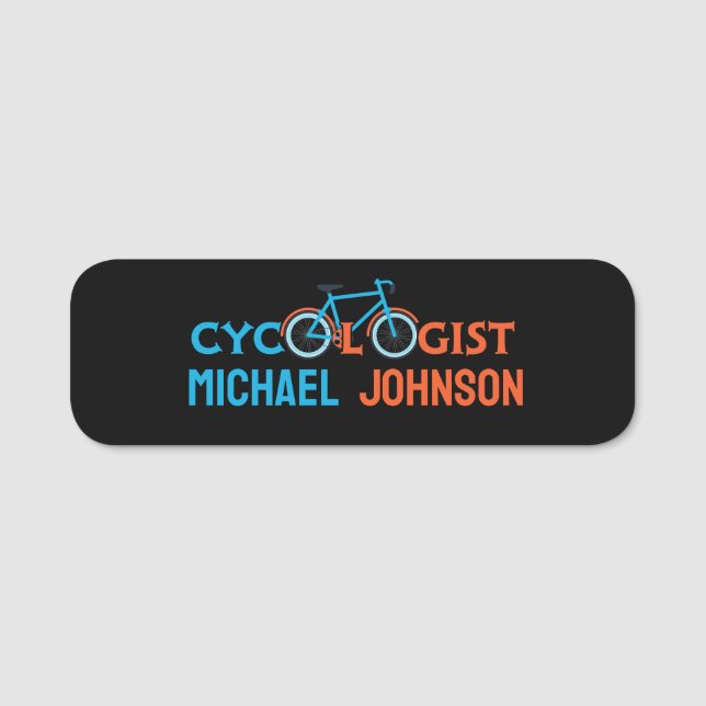 Cycologist bike Cycling Personalised Name Tag (Front)
