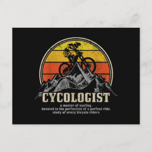 Cycologist Definition Funny Mountain Bike MTB Holiday Postcard
