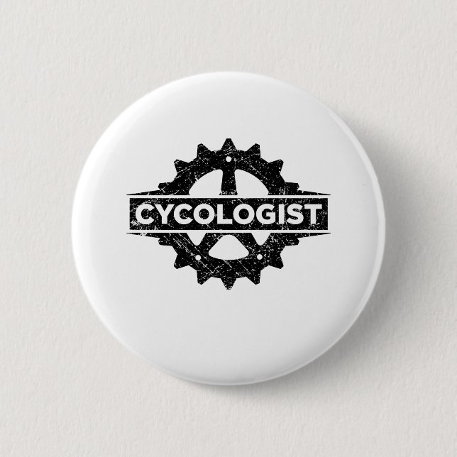 Cycologist funny cycling gift 6 cm round badge (Front)