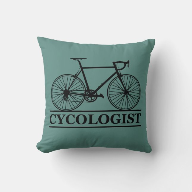 Cycologist funny cycling saying cushion (Front)