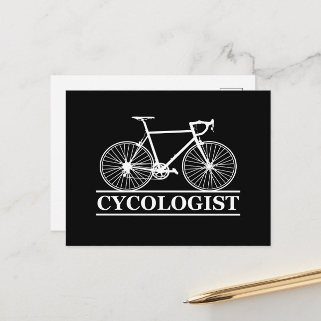 Cycologist funny cycling saying holiday postcard (Front/Back In Situ)
