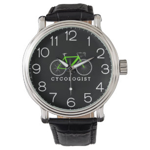 Cycologist Green Bicycle On Black  Watch
