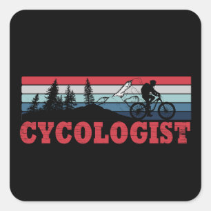 Cycologist MTB bicycle rider funny cycling Square Sticker