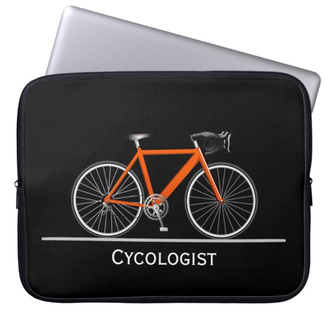 Cycologist Pink Bike on Black   Laptop Sleeve (Front)