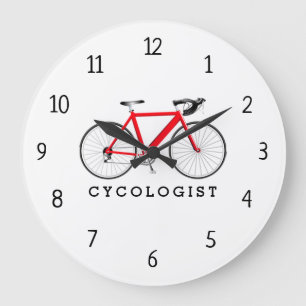 Cycologist Red Bicycle Large Clock