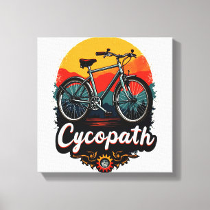 Cycopath: Energetic Bike and sunset Graphic Canvas Print
