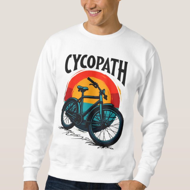 Cycopath: Energetic Bike with sunset Graphic Tee (Front)