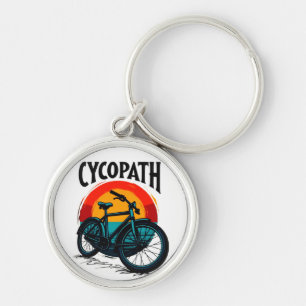 Cycopath: Energetic Bike with sunset Graphic Tee Key Ring