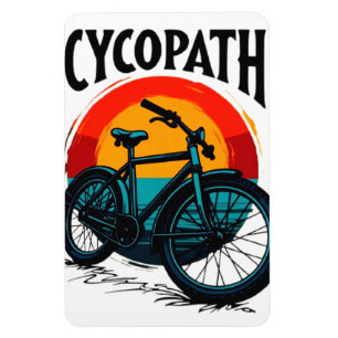 Cycopath: Energetic Bike with sunset Graphic Tee Magnet