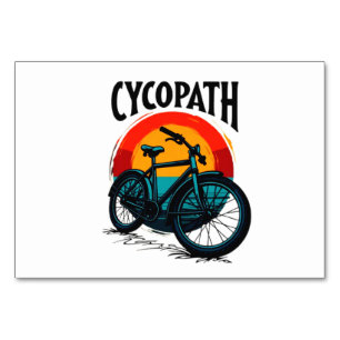 Cycopath: Energetic Bike with sunset Graphic Tee Table Number