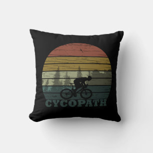 Cycopath funny biking saying cushion