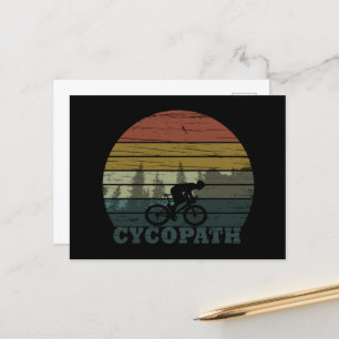 Cycopath funny biking saying holiday postcard