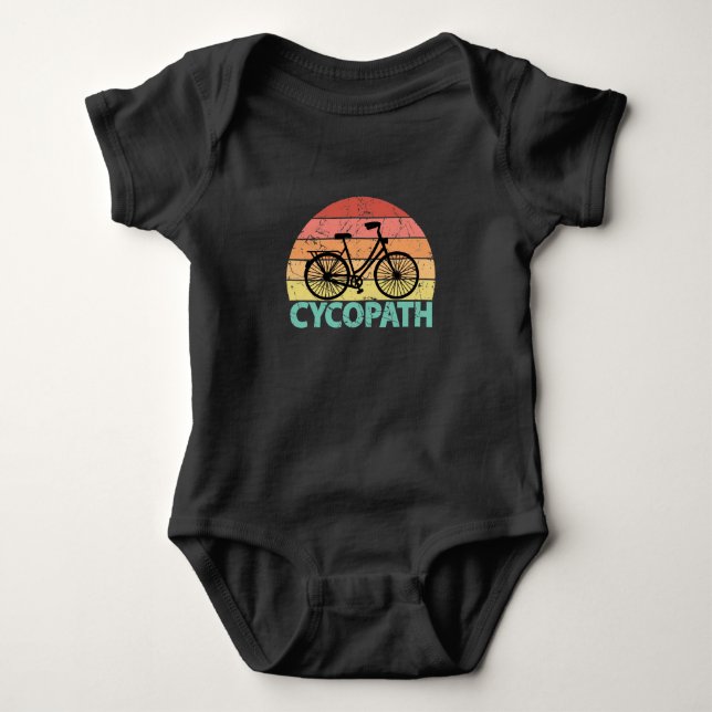 Cycopath Funny Cycling Bicycle Baby Bodysuit (Front)