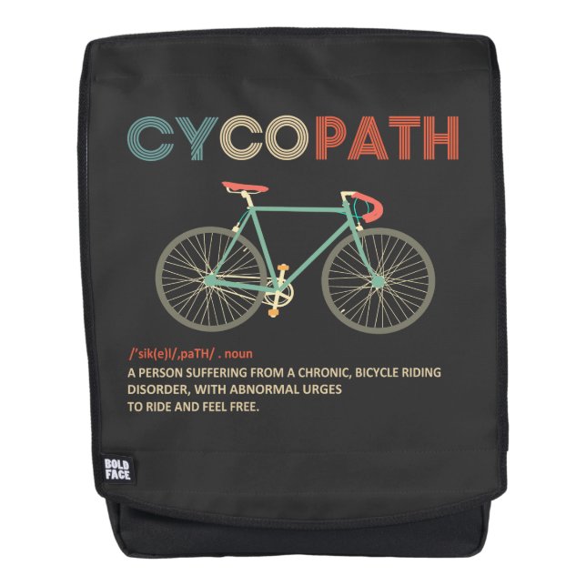 Cycopath Funny Cycling for Cyclists and Bikers Backpack (Front)