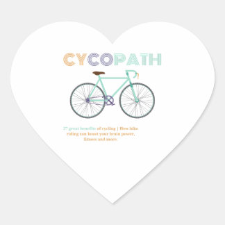 Cycopath Funny Cycling for Cyclists and Bikers . Heart Sticker