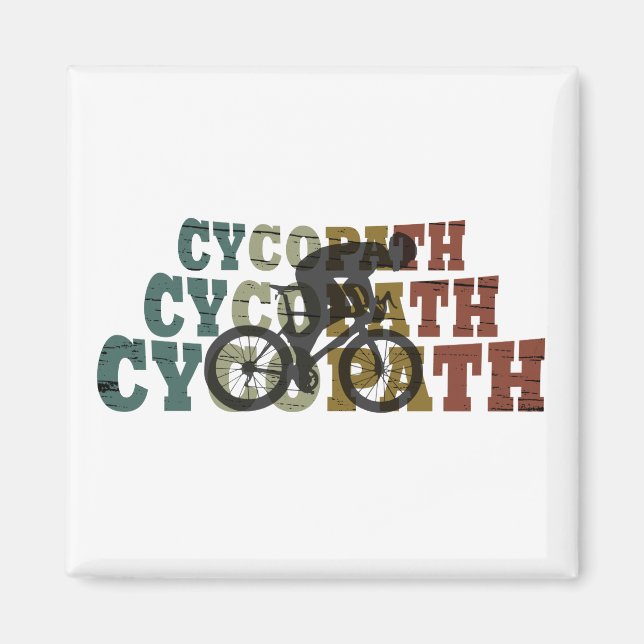 Cycopath funny cycling magnet (Front)