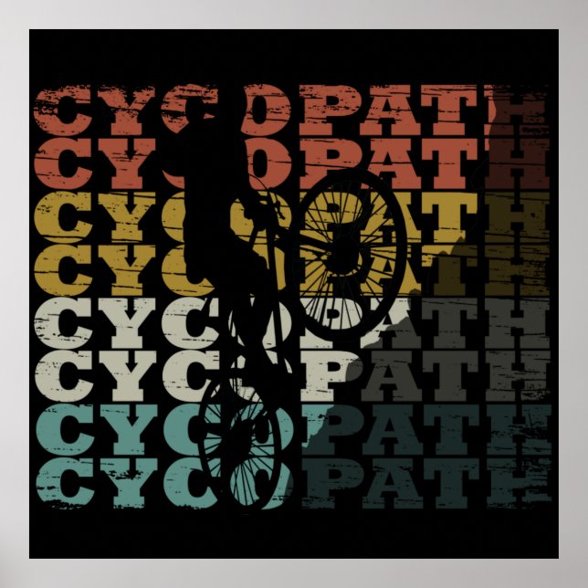 Cycopath funny cycling poster (Front)