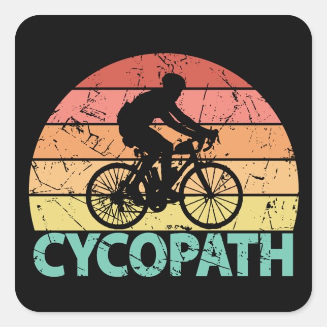 Cycopath Funny Cycling Square Sticker (Front)