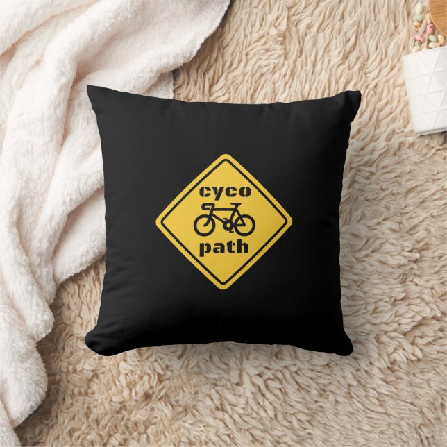 Cycopath Funny Road Sign for Cycle Lover Cushion (Blanket)
