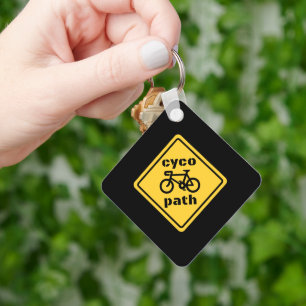 Cycopath Funny Road Sign for Cycle Lover Key Ring