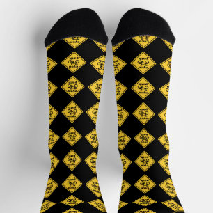 Cycopath Funny Road Sign for Cycle Lover Socks