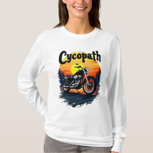 Cycopath Greatest Biker Tee with sunset graphic 