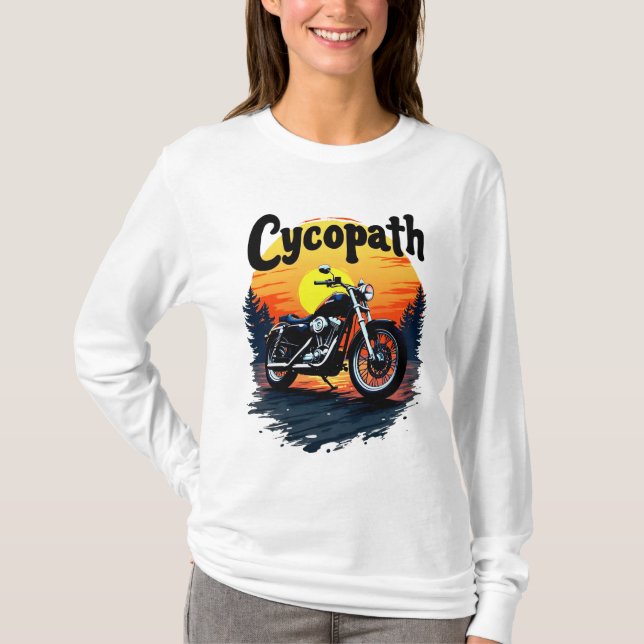 Cycopath Greatest Biker Tee with sunset graphic  (Front)