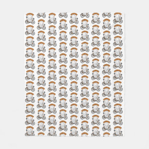 Cycopath Halloween Ghost on Orange Bicycle Fleece Blanket