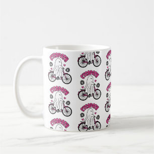 Cycopath Halloween Ghost on Pink Bicycle Coffee Mug