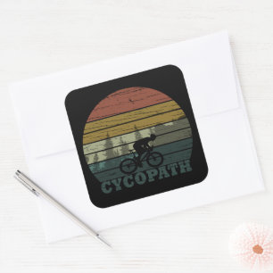 Cycopath - Mounatin Biking - Funny Cycling Square Sticker
