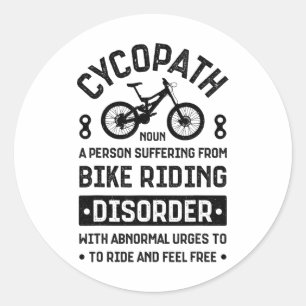 Cycopath Mountain Biking Cycling Mtb Bicycle Bike Classic Round Sticker