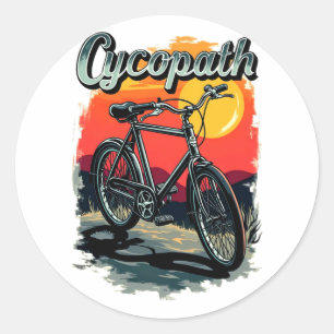 Cycopath: Sunset Bike Design  Classic Round Sticker