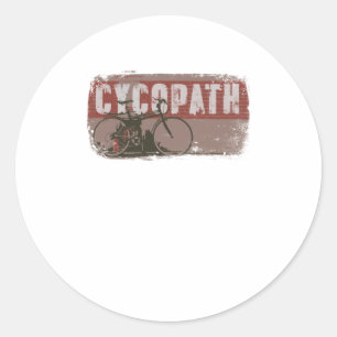 Cycopath Vintage Distressed Worn Funny Classic Round Sticker