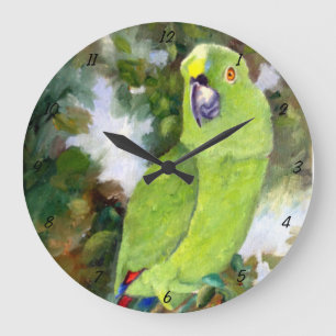 Cydney Yellow Naped Parrot Large Clock